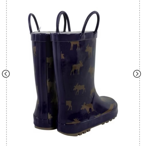 NWT Hudson Baby Moose print‎ rain boots size 3Y - Picture 2 of 11